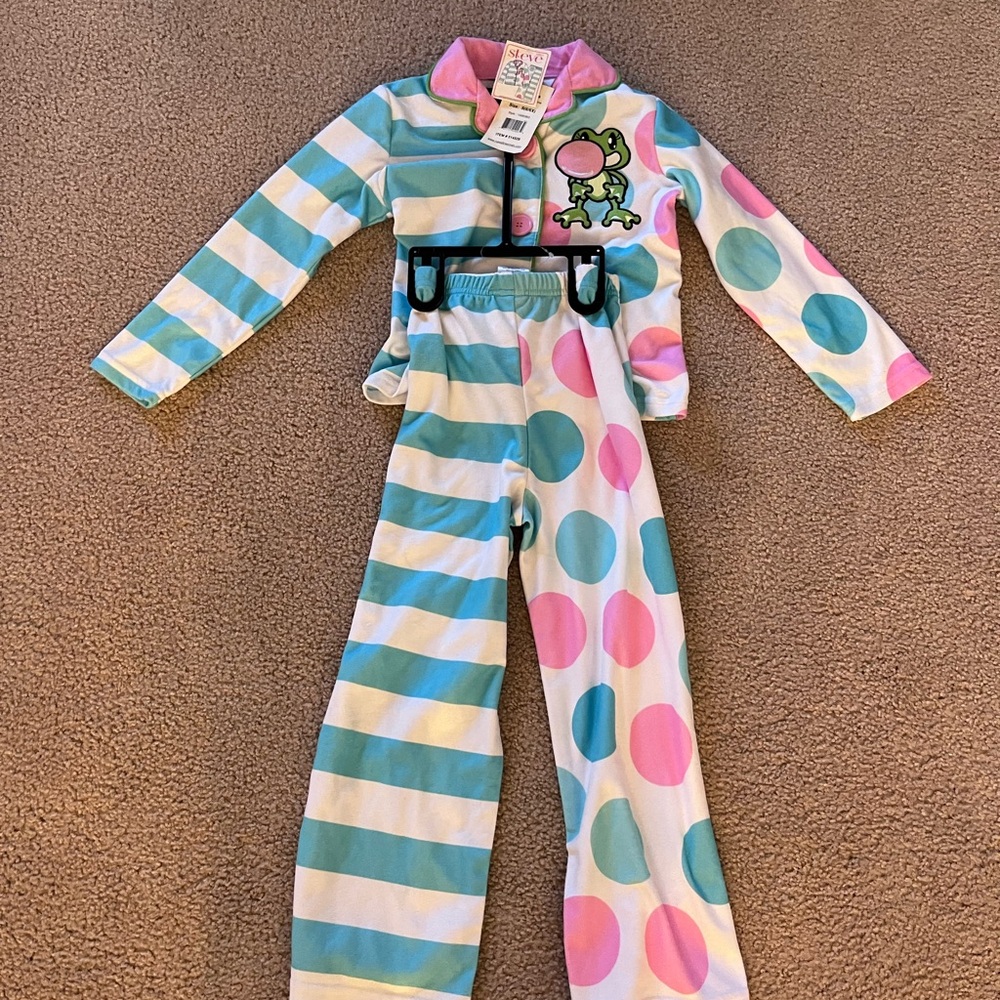 Colorful Striped and Polka Dot Kids Pajamas